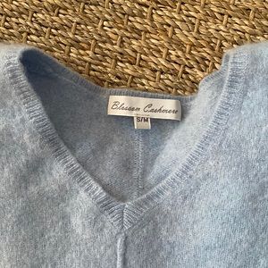 100% cashmere sweater- baby blue.